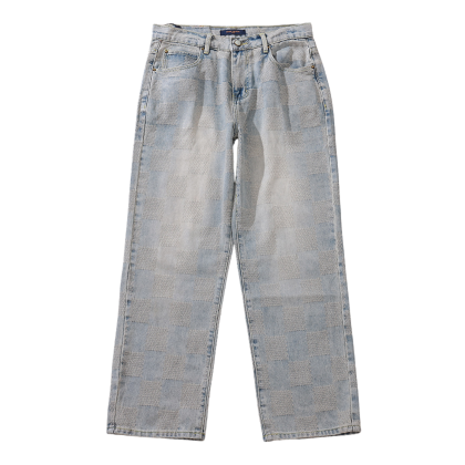Chequered Blue Jeans