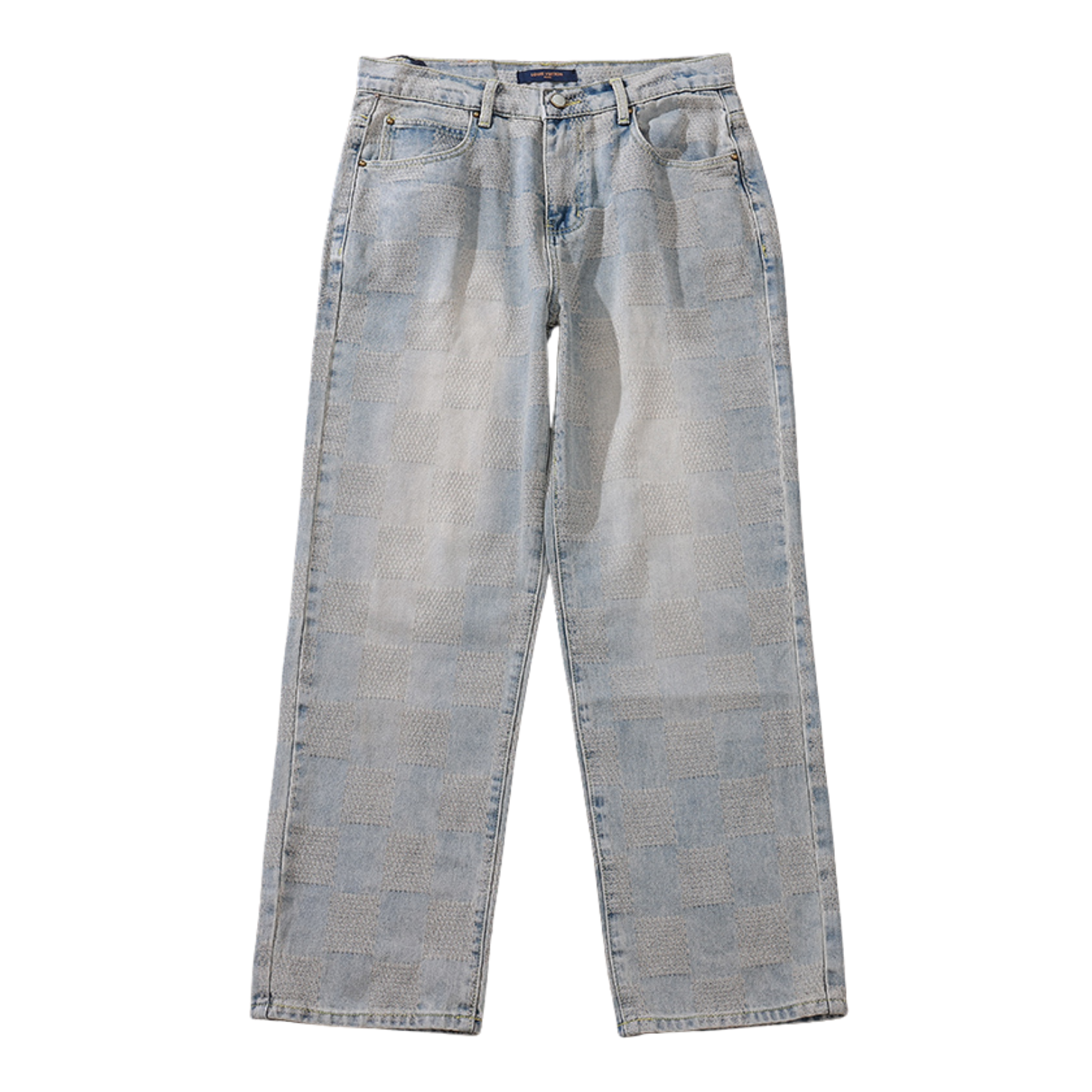 Chequered Blue Jeans