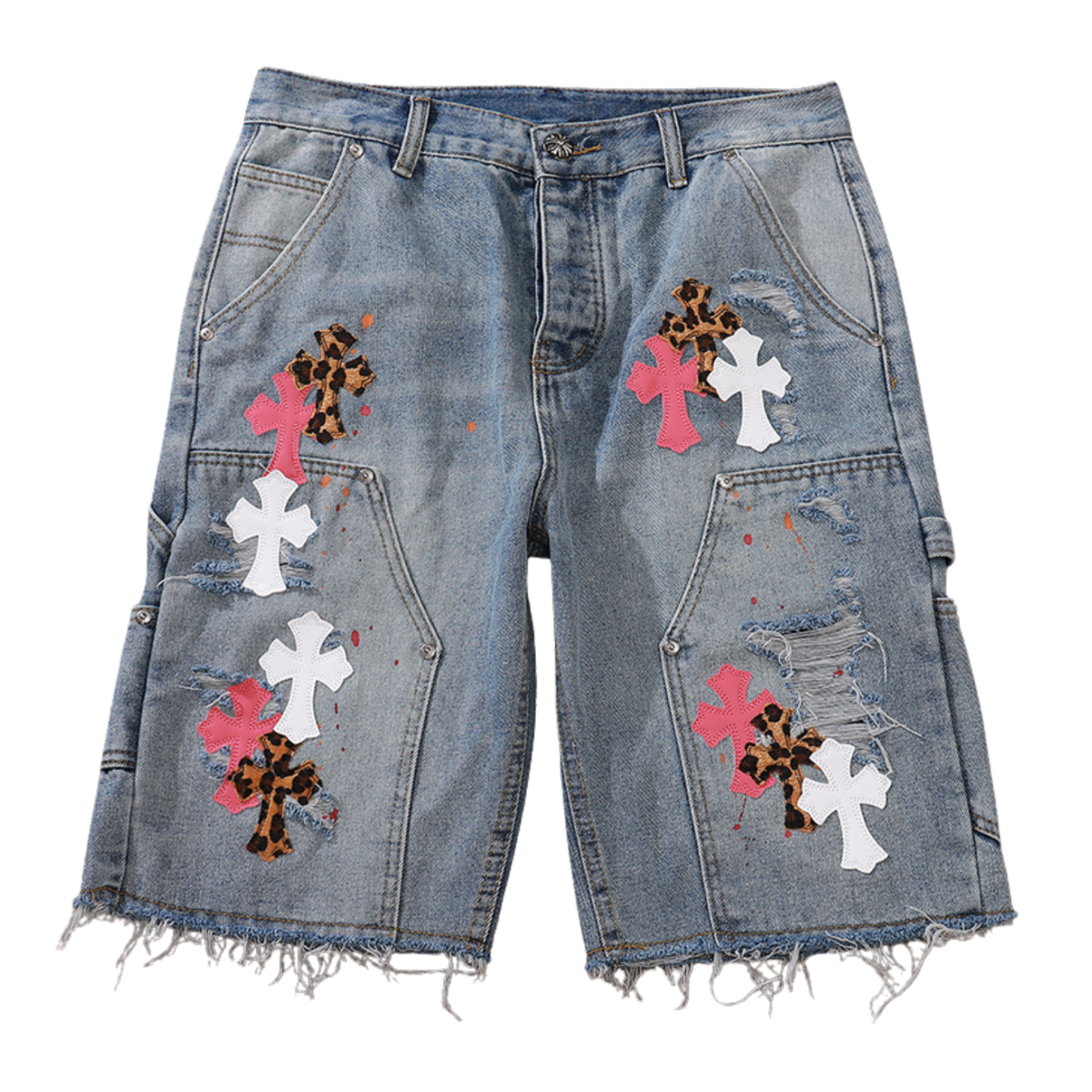 Colorful Cross Jorts