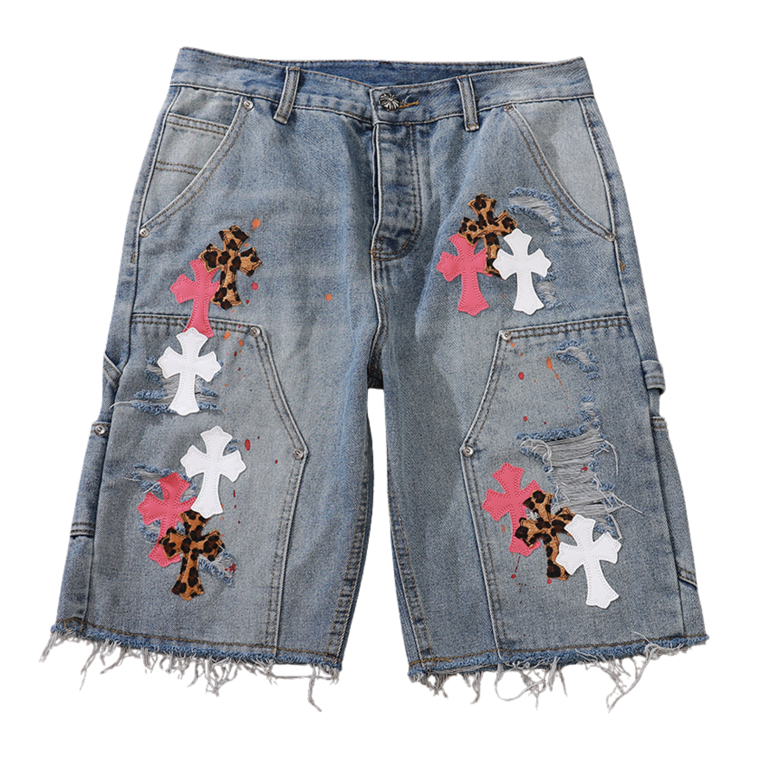 Colorful Cross Jorts