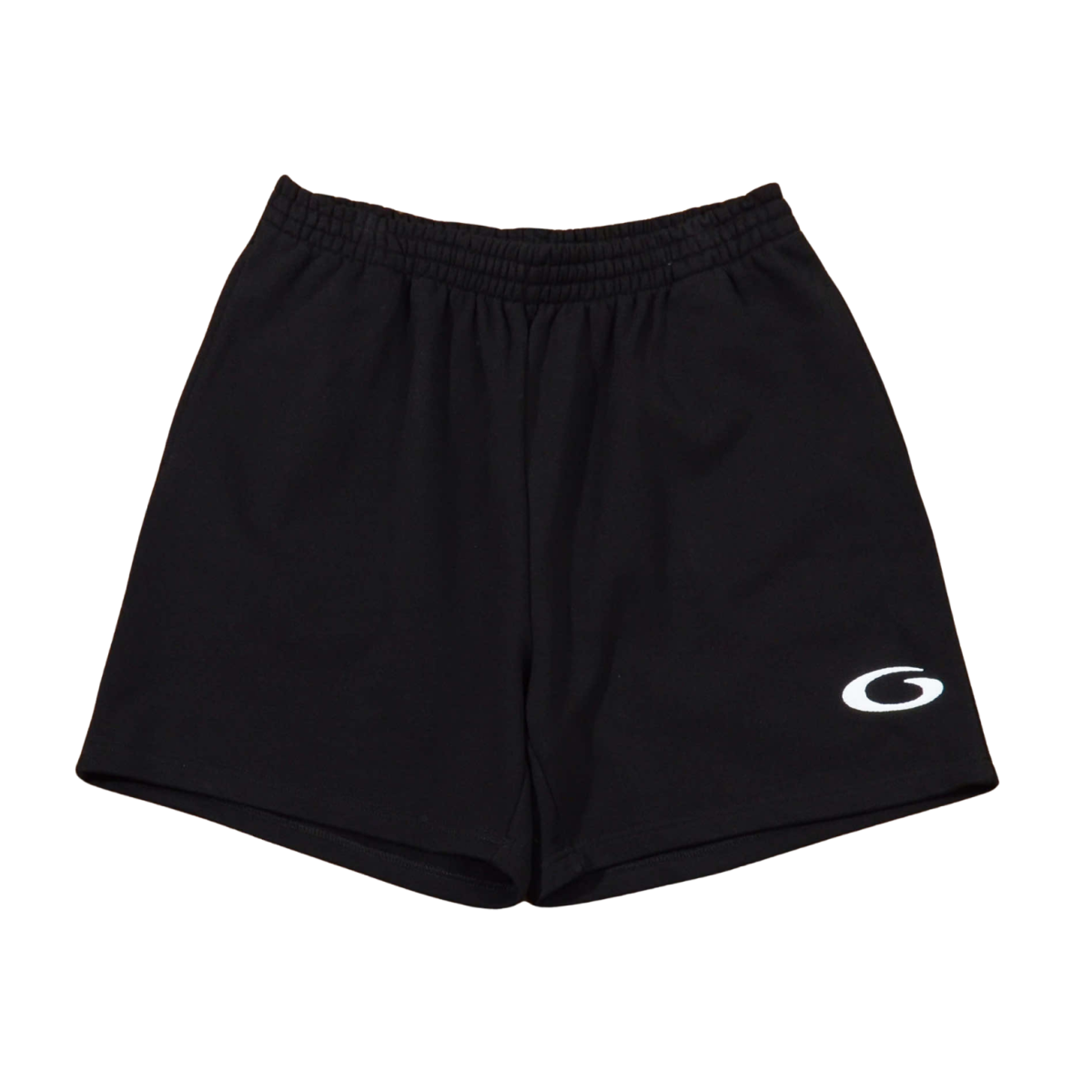 White Logo Embroider Shorts